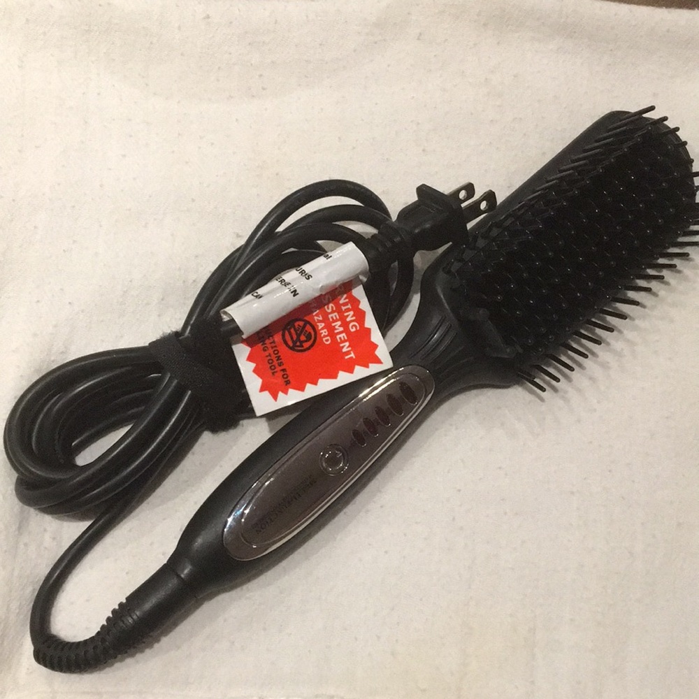 Hair brush straightener